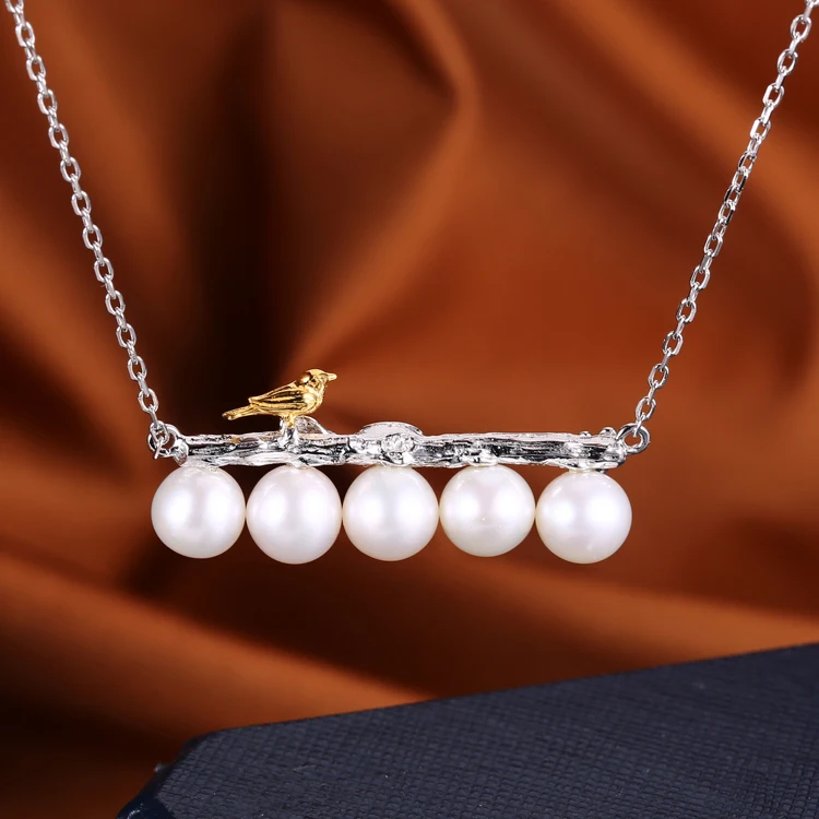 Fashion pearl necklace jewelry Moonstone  pendant