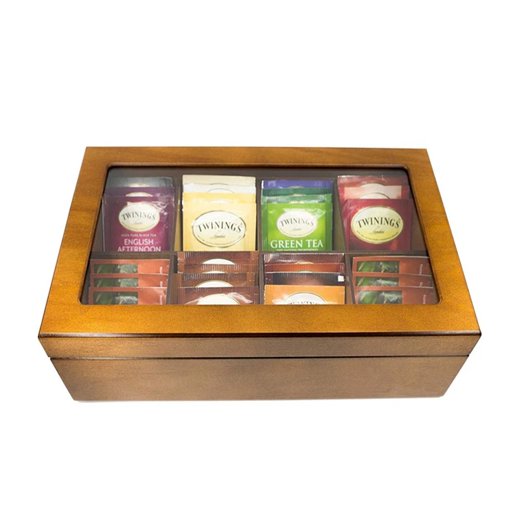 wooden tea box with tea