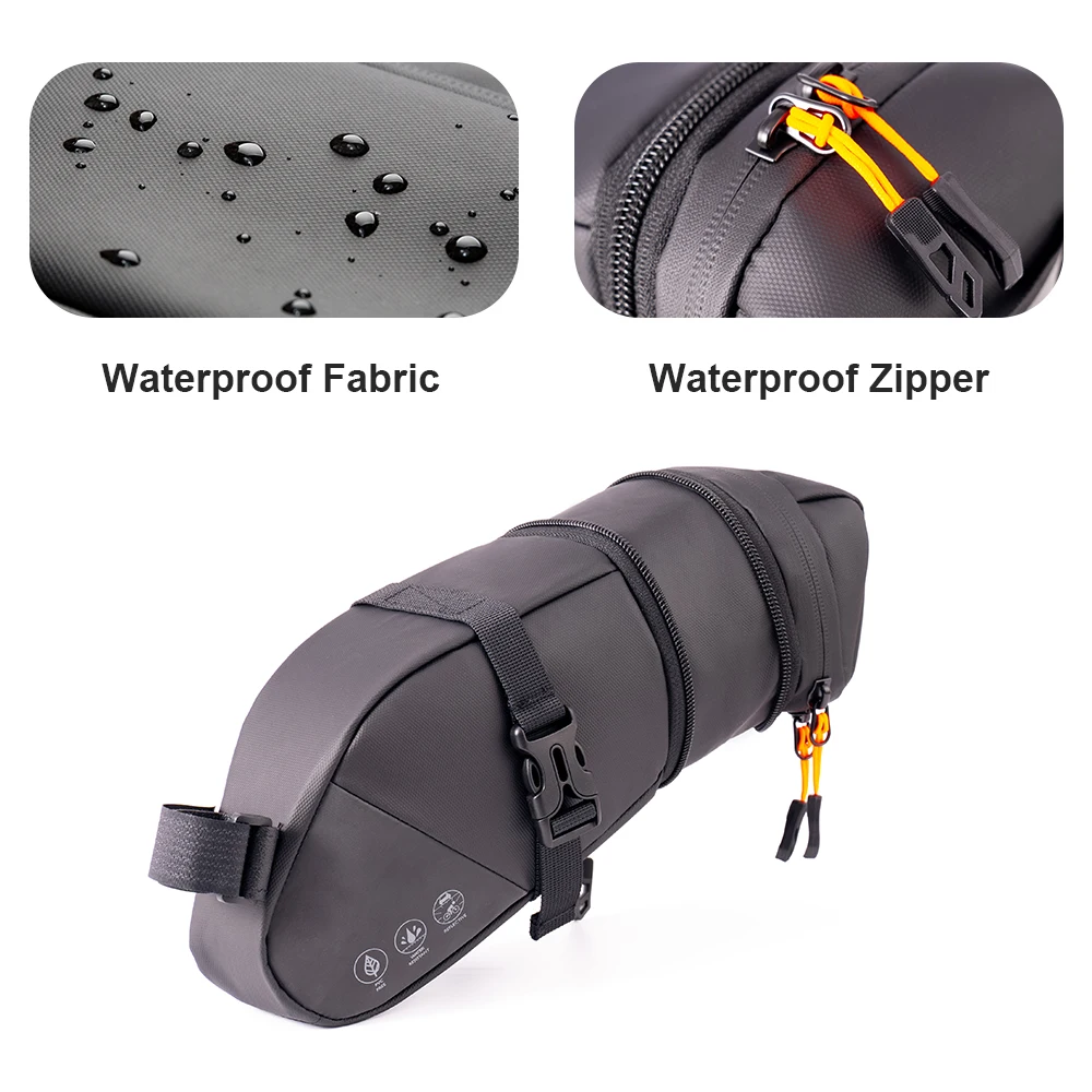 Topyond Bike Saddle Bag, 1.2L Bike Seat Bag, Polyester Seat Bags With Reflective Strips, Bike Seat Pack For Safety And Convenient Cycling