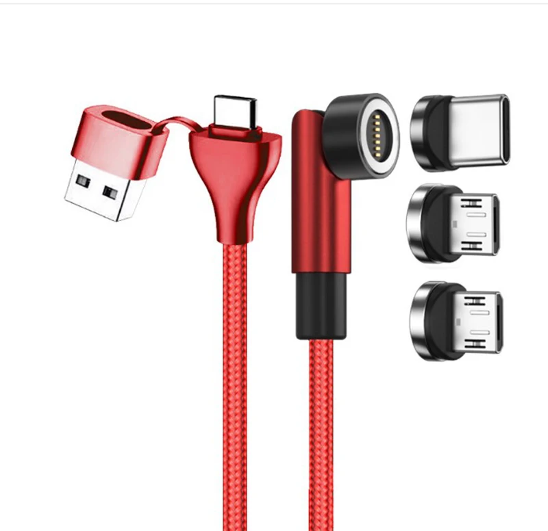 Side-by-side comparison of 3-in-1 cable, magnetic modular cable, and braided USB-C cable