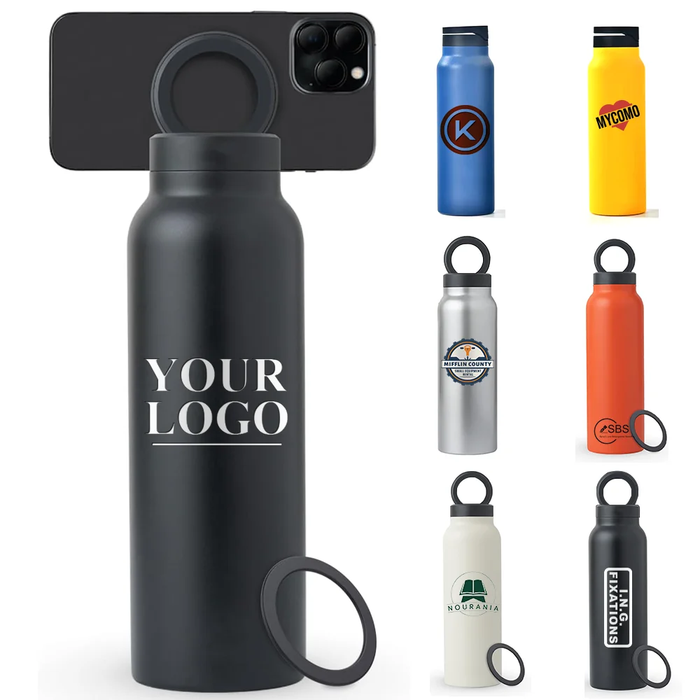Custom Logo 24oz 32oz Water Bottle With Phone Holder Phone