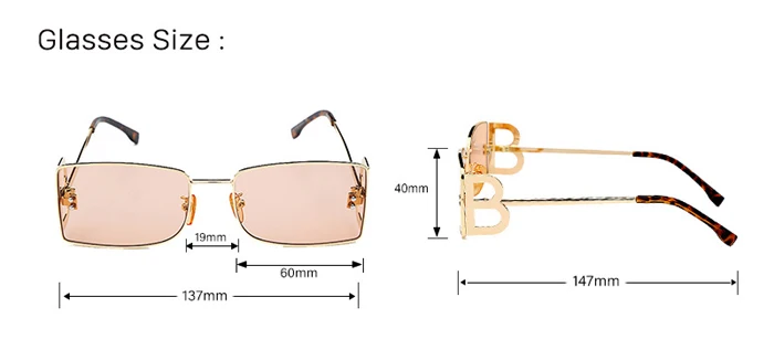 Metal B letter small super high quality new design metal sunglasses sun glasses women men