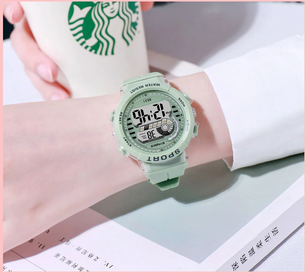 SYNOKE children cute watches 9631 silicone PU band kids gift watch waterproof watches