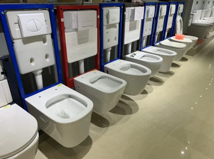 New design ceramic sanitary ware bathroom wall mounted wc ceramic white round wall hung toilet manufacture