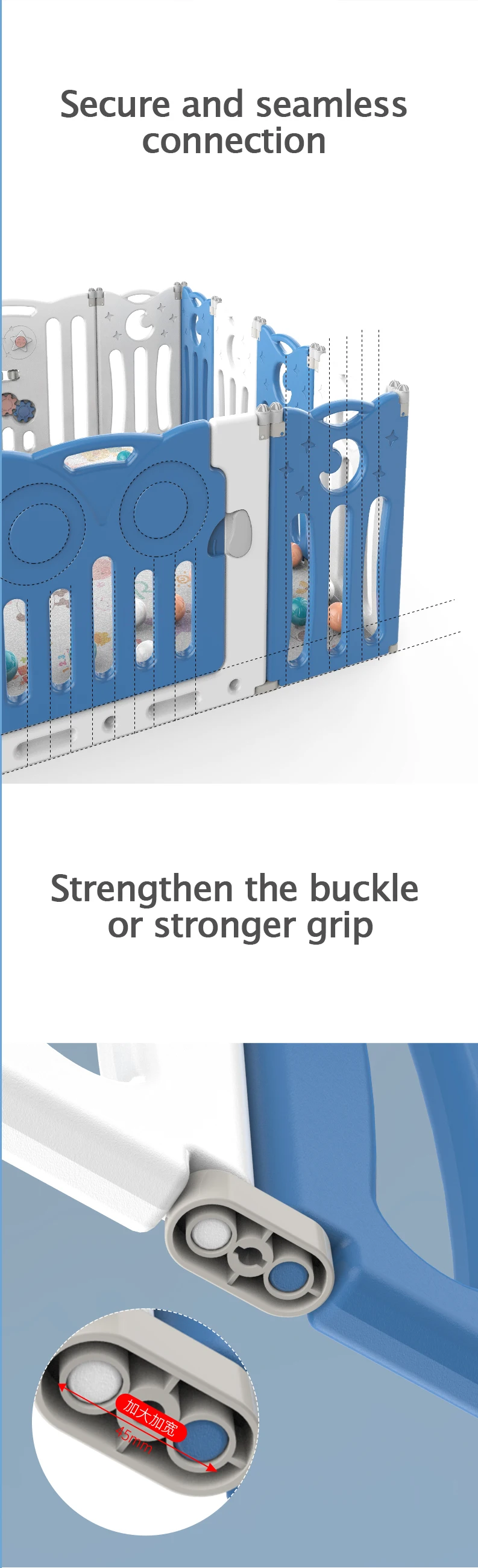 Feelkids Hot Selling High Quality Custom Easy Fold Plastic Children Large Playground Playpen for Babies Bedroom Living Room supplier