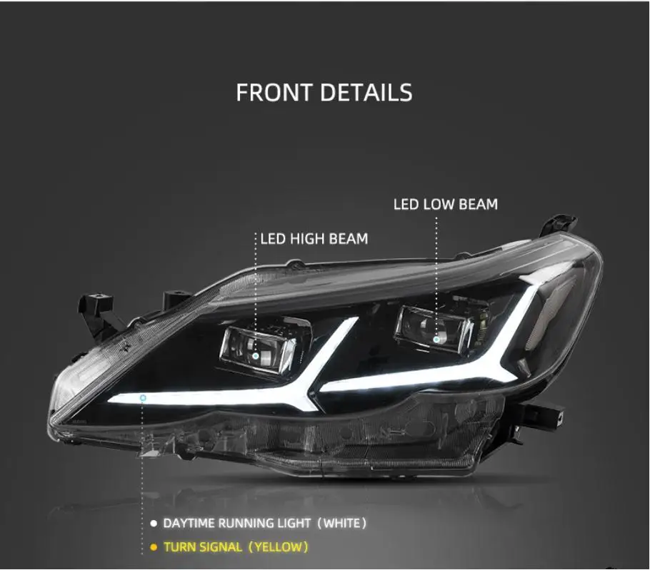 VLAND Factory For Car Headlight For Reiz Mark X 2010-2013 LED Head Lamp With Yellow Turn Signal With Plug And Play