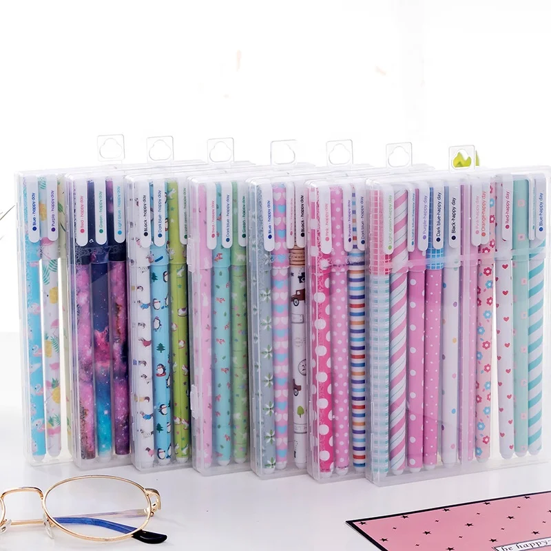 Wholesale school student stationery set cartoon cute 10 color gel pen set