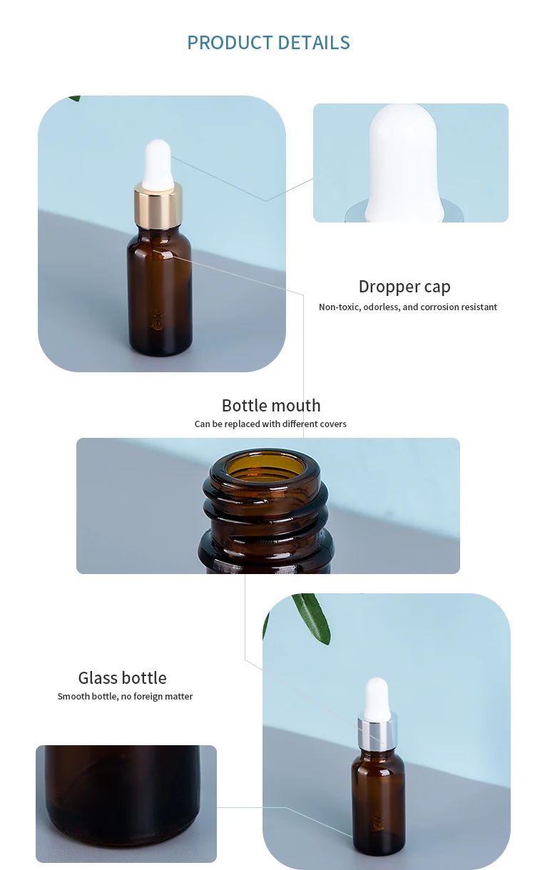 glass empty bottle for essential oil