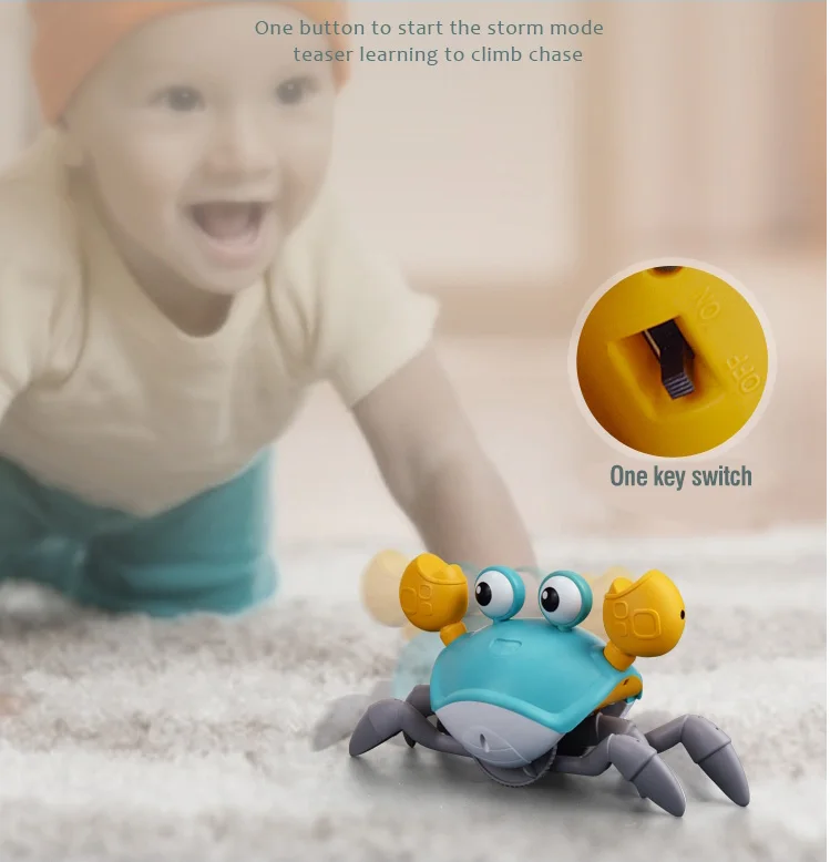 Hot Kids Kawaii Sensory Interactive Electronic Walking Crab Toy With ...