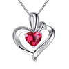 DW87 925 Sterling Silver ruby stone New Heart Love Pendant Necklace For Women bijoux