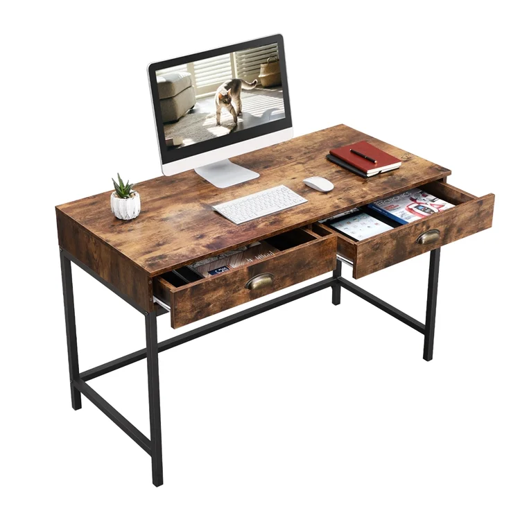 Vasagle Vintage I Shaped Mdf Wood Study Computer Home Office Vasagle Vintage I Shaped Mdf Wood Study