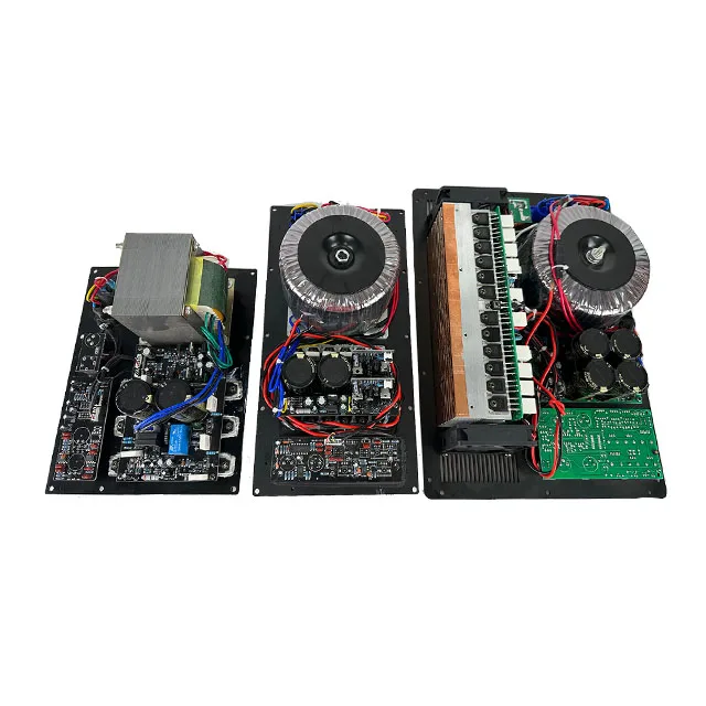 High-power mono amplifier board with large aluminum heatsink and dual binding posts