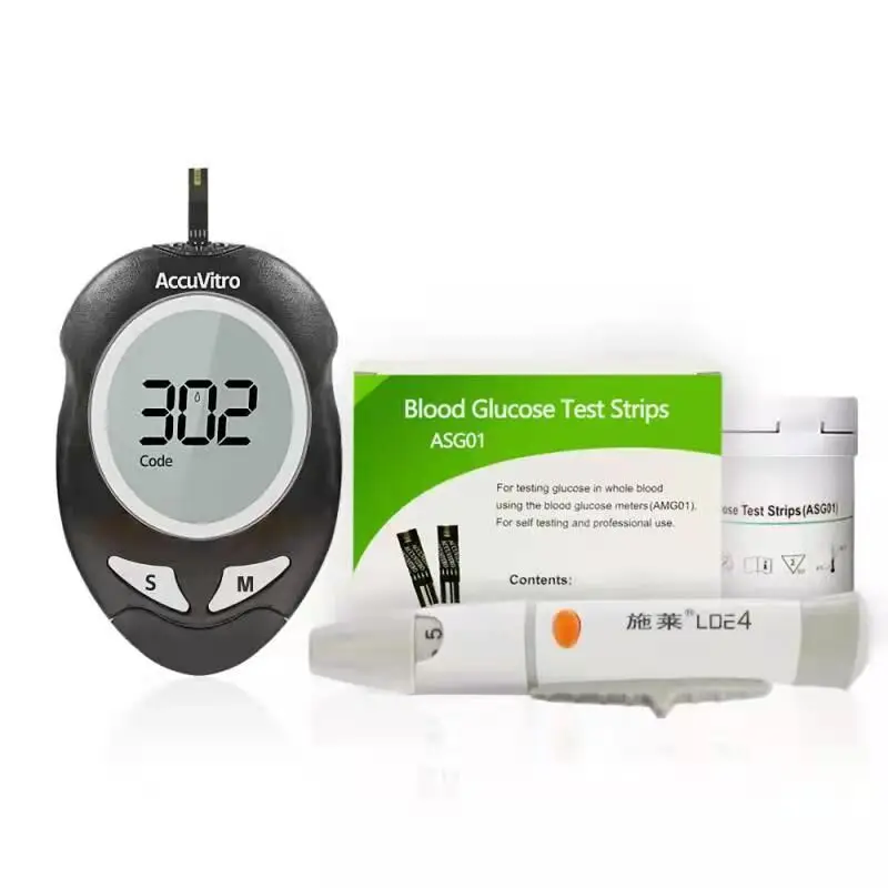 Blood Glucose Meter Contains 50 test strips 50 blood collection needles 1 cloth bag 1 blood collection pen 1 set of equipment supplier