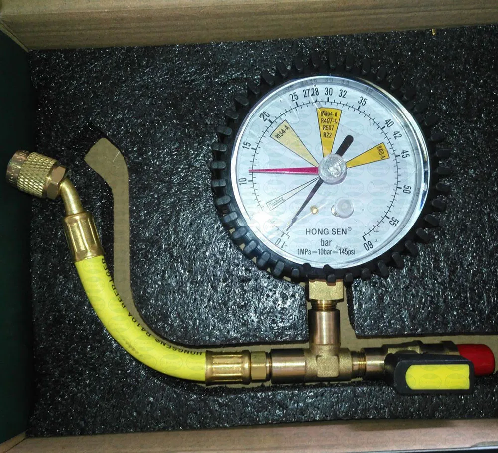 Hongsen Nitrogen Testing Pressure Gauge With Flex Hose And Small Ball