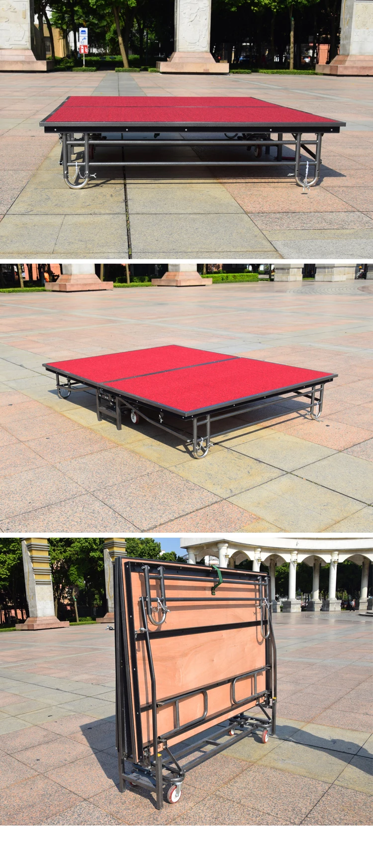 折叠可调移动舞台便携活动舞台平台婚礼表演阻燃材料