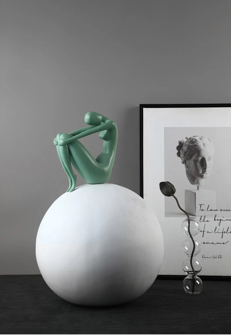 用于酒店走廊装饰的抽象树脂瑜伽雕像人体雕像雕塑