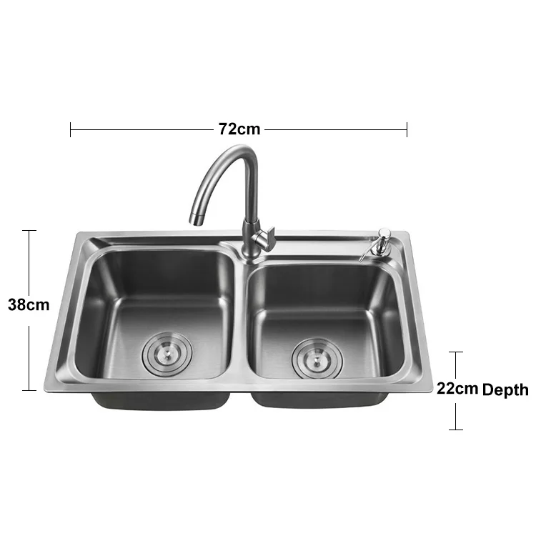 New under mount double bowl durable stainless steel sink 304ss kitchen ...