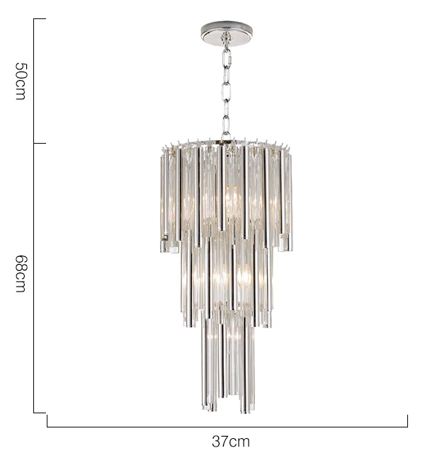 modern 3-tier silver pendant light