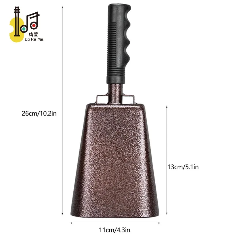 Metal Cow Bell Hand Percussion Musical Cowbell Noise Maker Toy Clear