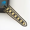 2019 Custom metal brass gold plating black color weapon anciet sword shape bookmark with your logo