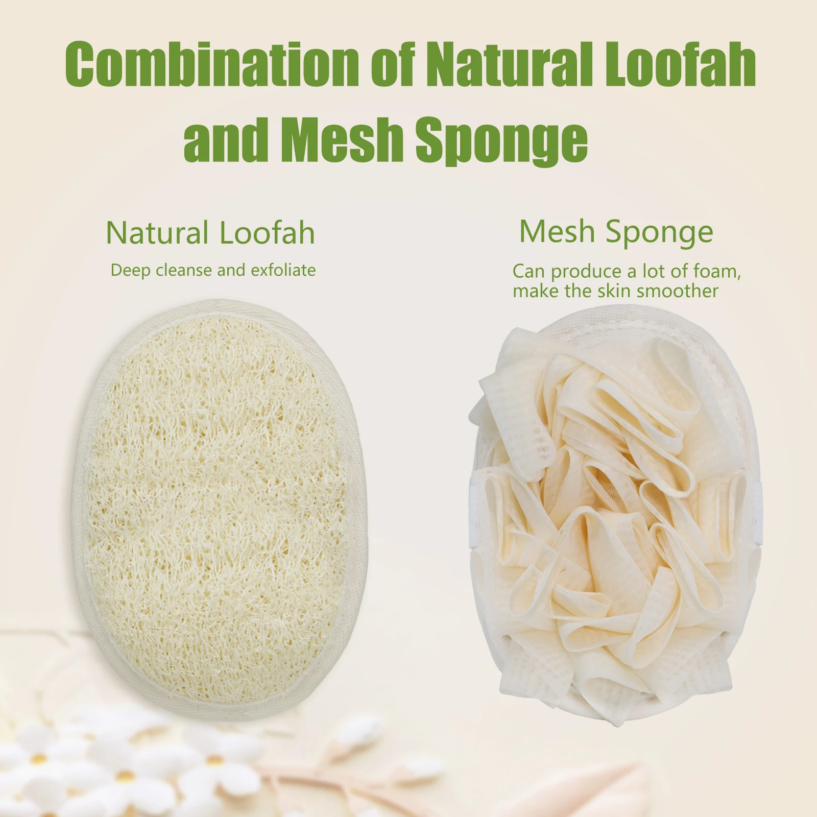 New Natural Loofah Sponge Pads Exfoliating Body Scrubber Bath Sponge