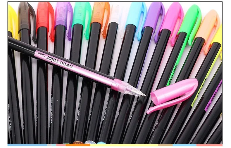 12/24//48pc Color Gel Pens Refills Coloring Art Drawing Glitter Neon Pen Refills 
