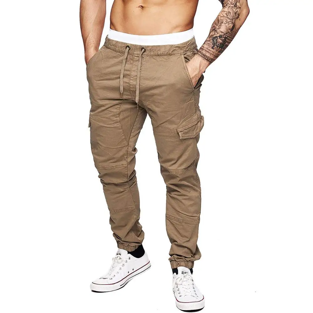 Wholesale Mens Basic Jogger Pants Slim Fit Cargo Pants Casual Workout ...