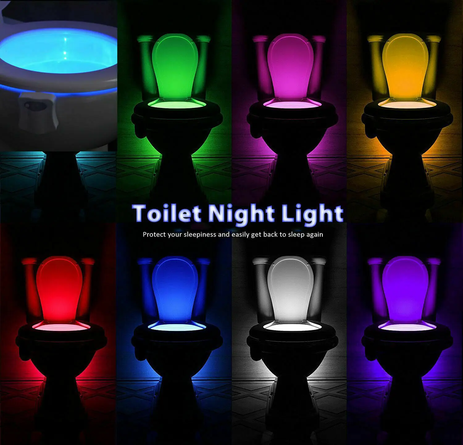 Led Toilet Light Rgb With Pir Motion Sensor, Ip65 Waterproof, Safe Bathroom  Night Light For Toilet, 3 Lighting Modes, Creative Colorful 15 Colors  Decorative Mood Light, Battery Powered, Mini Toilet Seat Mounted