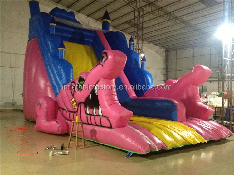 Giant double lane inflatable Bouncy castles water slide