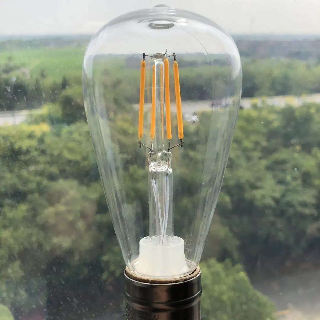 Hot Sell Decorative LED Filament Clear Plastic Light Bulb ST64 4w