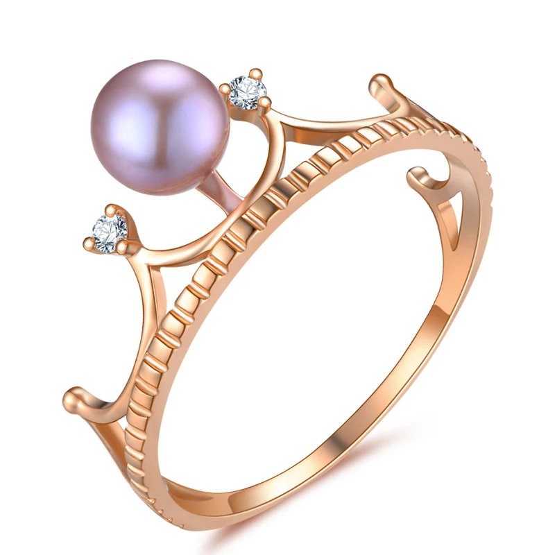 new arrival real 18k yellow gold rings jewelry fashion crown