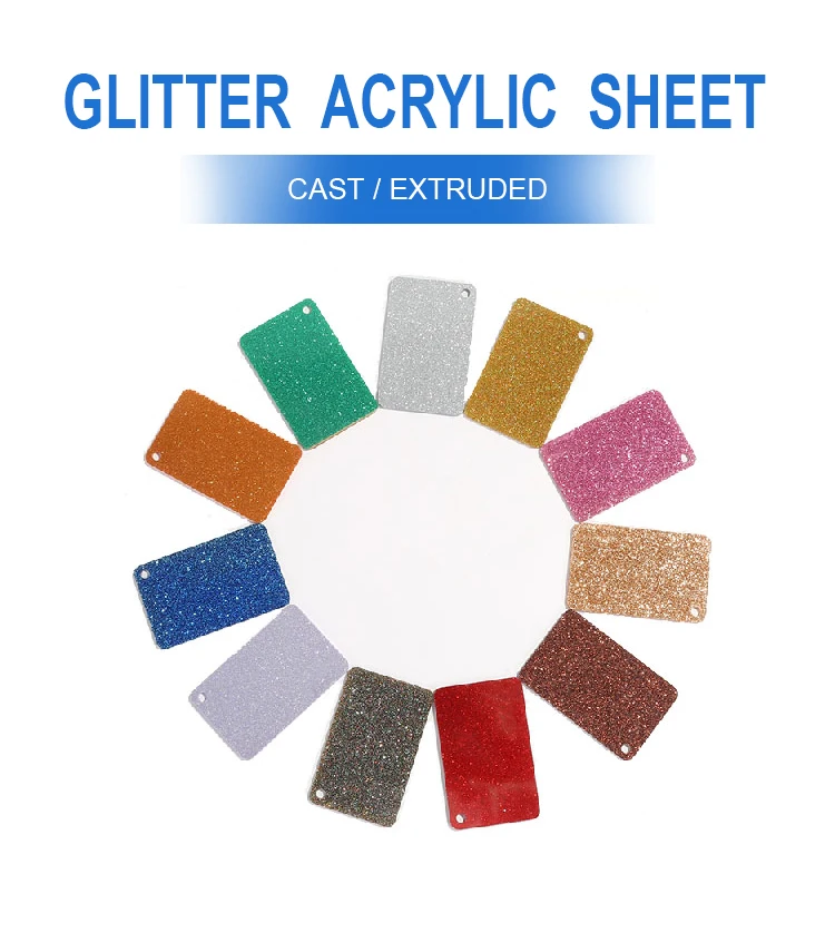 Luminous Glitter Acrylic Sheets Scratch Resistant Flame Retardant Clear