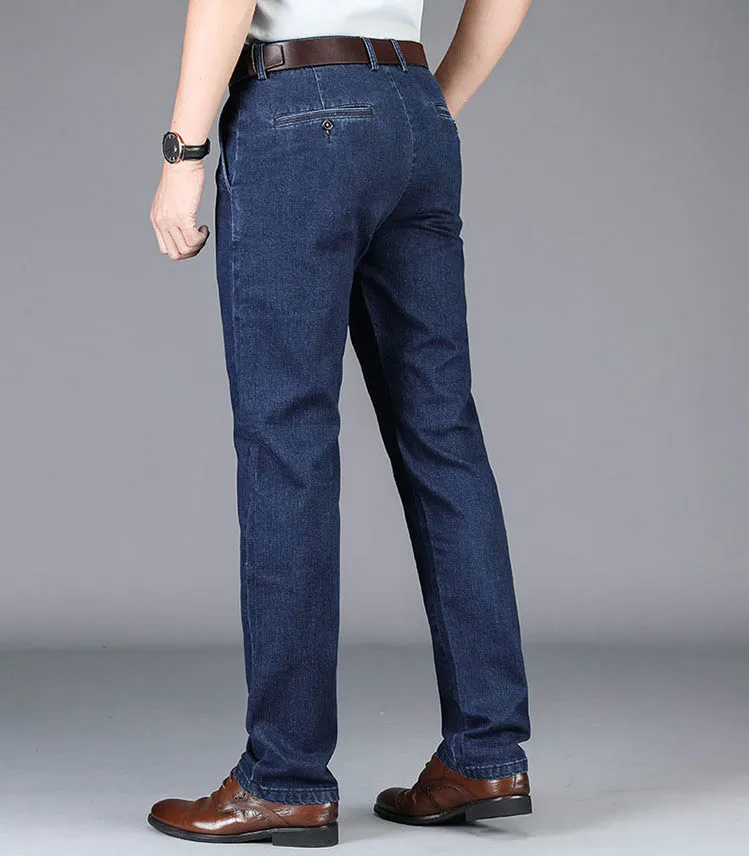 Tela de algodón gruesa de ajuste relajado Jeans hombres Casual Clásico  Recto Suelto Jeans Hombre Denim Pantalones Pantalones Tamaño