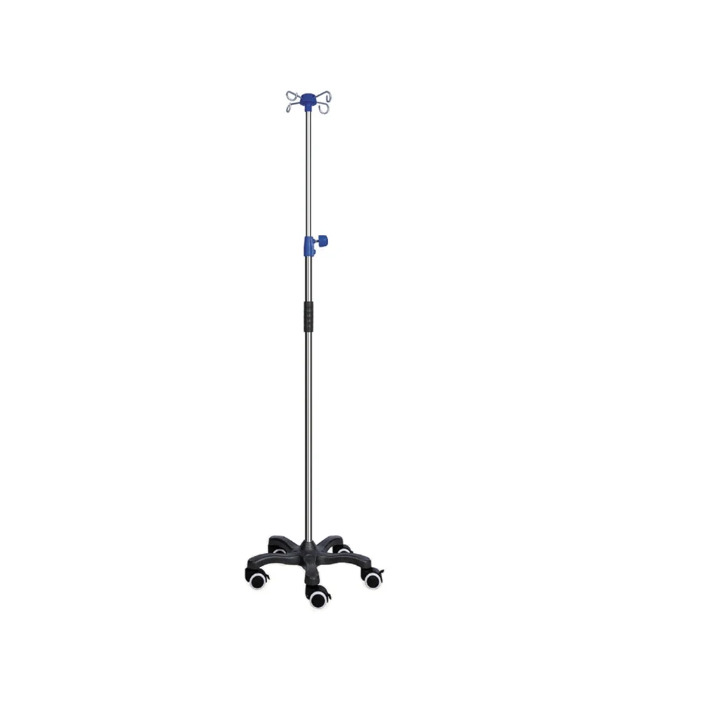 All Stainless Steel Iv Infusion Pump Stand Set Pole With 5 Wheels