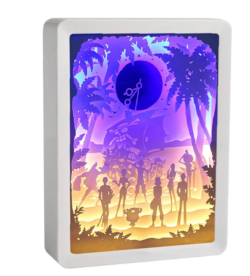 creative paper carving 3D LED bed night light cartoon photo frame lamp