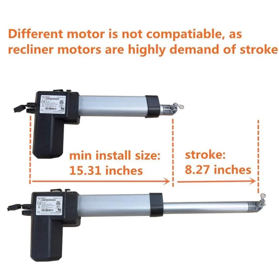Jky Furniture 300mm Electric Dc 12v/24v/29v Adjustable Recliner Chair