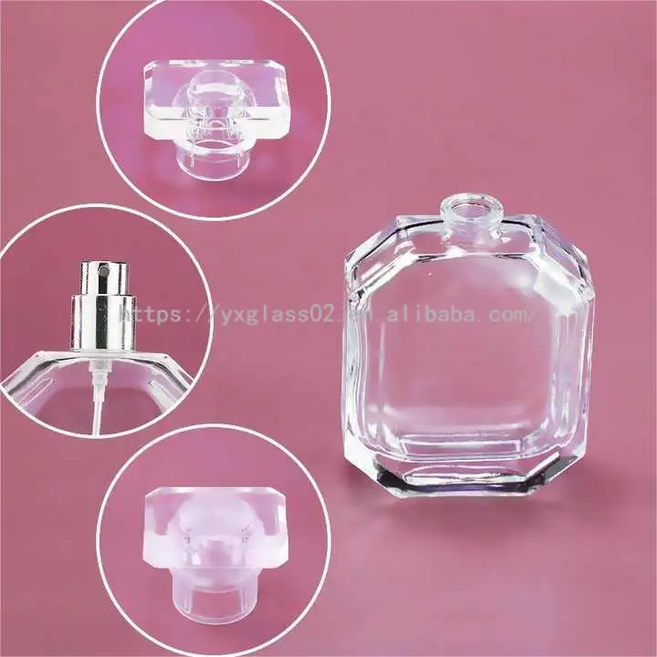 Custom perfume cosmetic glass bottle packaging luxury noble style glass container 50ml100ml details