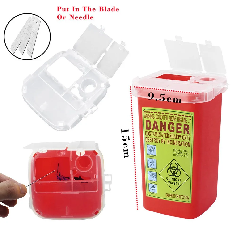 Small Sharps Container 1qt 1l Medical Disposable Small Disposable