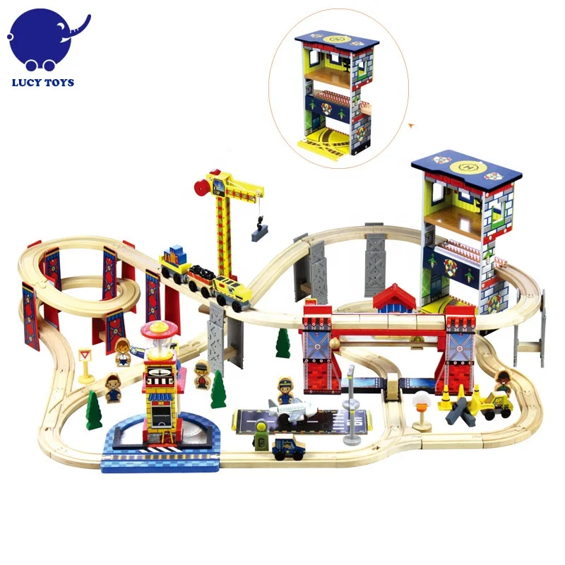 kids wooden train set