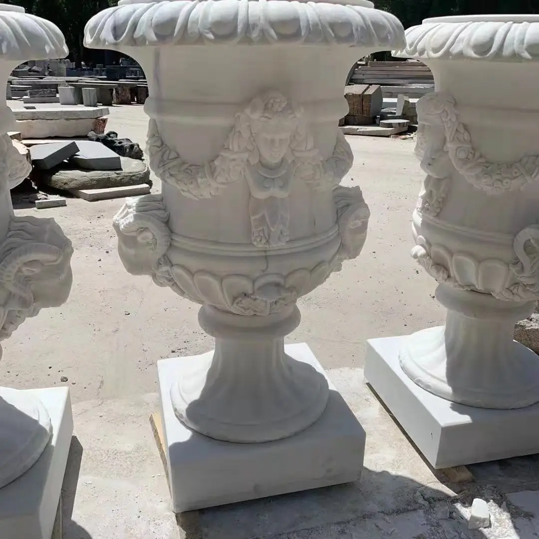 Outdoor Planter Design Marble Flower Planter Vase Pot Rome Marble ...