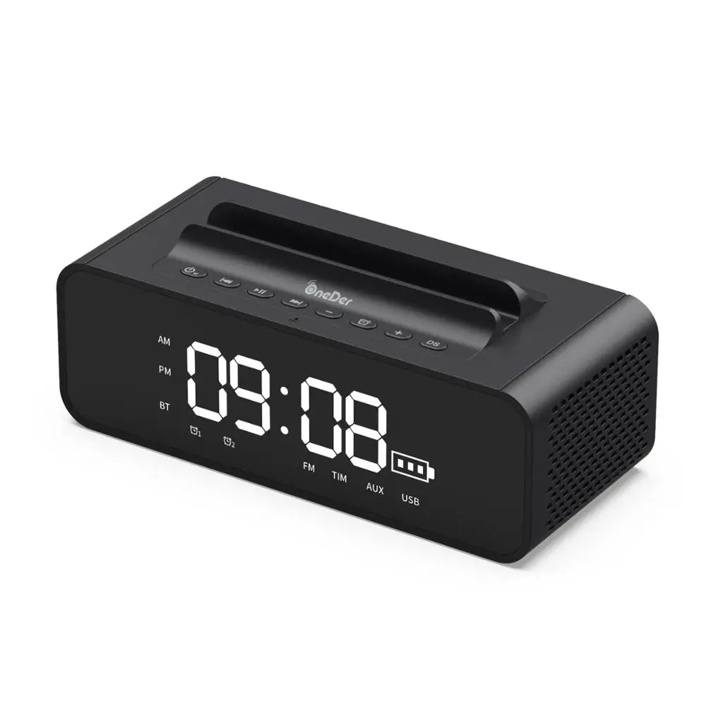 Oneder V06 di Sostegno Dell'altoparlante Del Bluetooth Orologio/Sveglia/Supporto Del Telefono Altoparlante Portatile Multi-Funzione Altoparlante Portatile Senza Fili - ANKUX Tech Co., Ltd