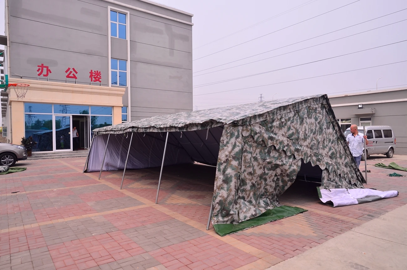 Outdoor Waterproof Camouflage Canvas 6 Person Family Camping Tent With