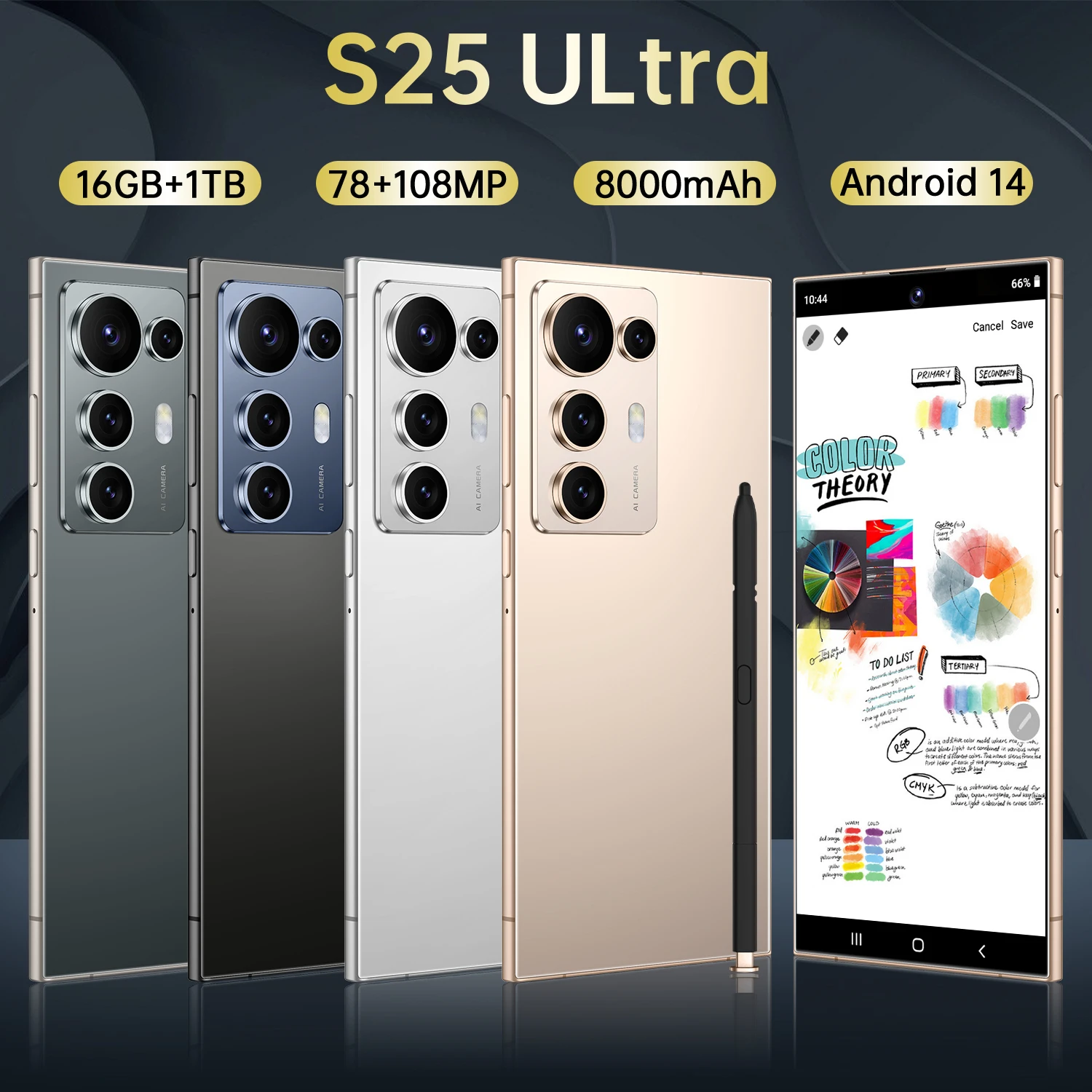 C25 Ultra Pro Unlocked Smartphone, 7.3 Inch HD AMOLED Display