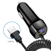 Car charger with USB dual charger with micro data cable usb car charger with cable for iphone date and for huawei data cable