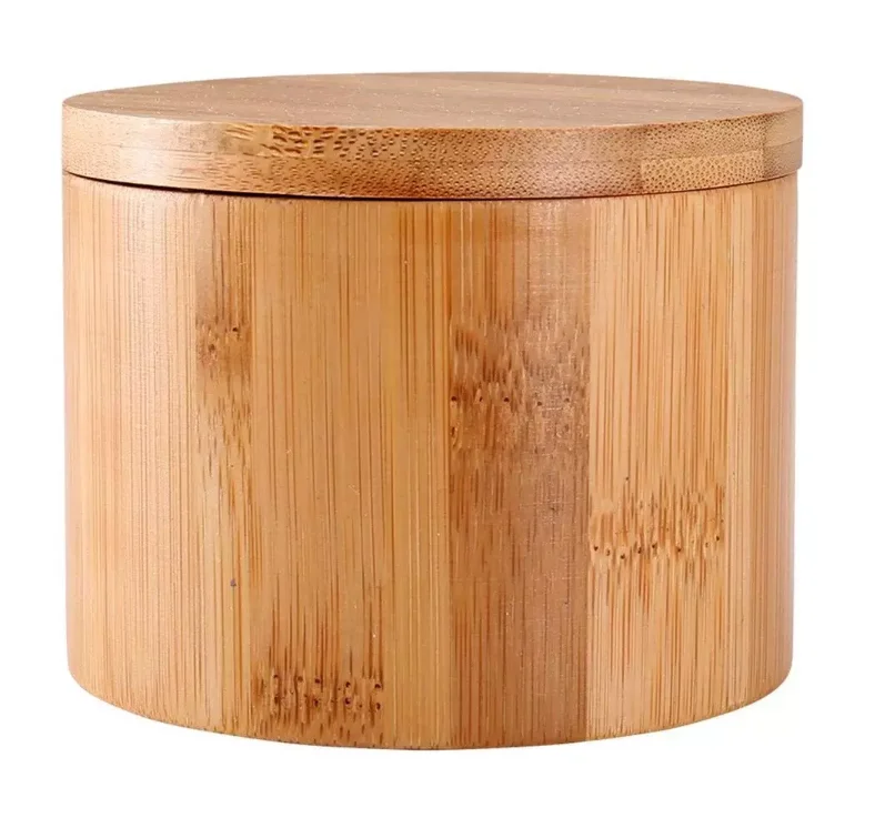 Bamboo Salt Spice Jar Box With Swivel Magnetic Lid - Buy Bamboo Spice ...