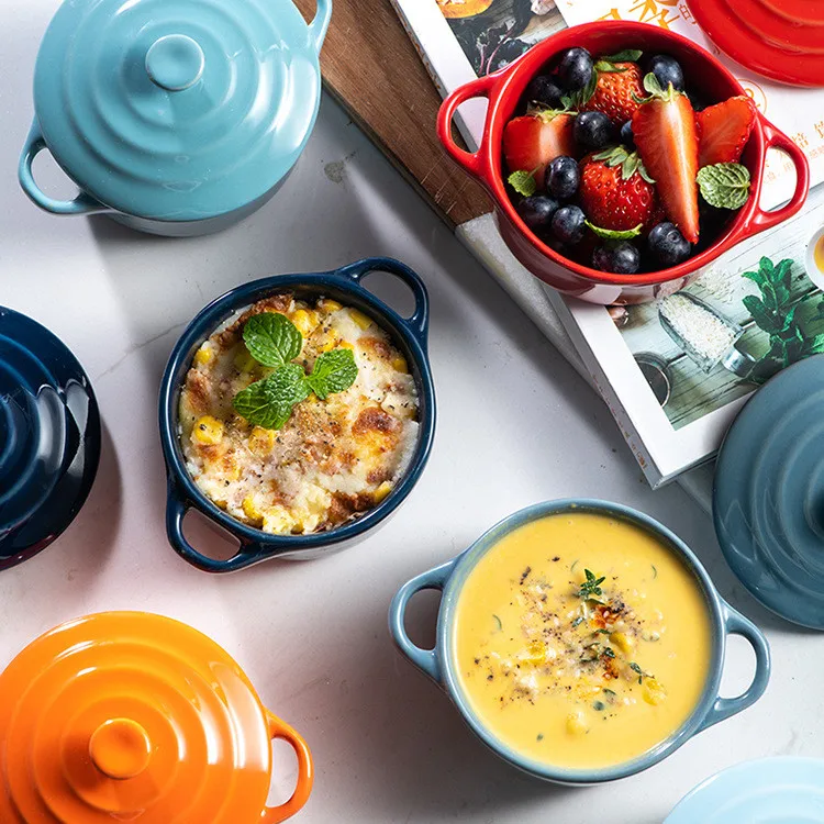 Simple design nordic style multi-color cutlery durable ceramic soup pot with lid and handle.jpg