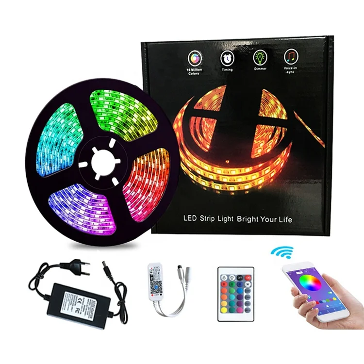 waterproof 32 ft 65.6ft 5050 govee smart wifi led strip lights works with remote alexa