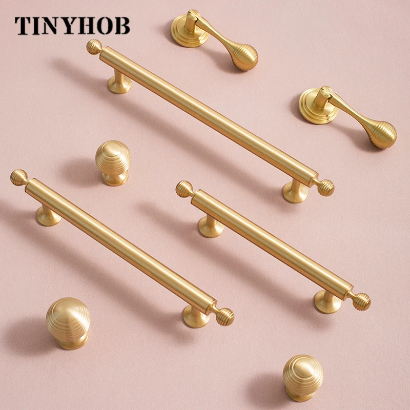Modern Style Brass Drawer Knobs - T Bar Handle Pulls