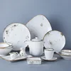 White Rustic China Ware Dinner Set Ceramic Porcelain, Two Eight Used Restaurant Rustic Dinner Sets Rectangular Hotel%