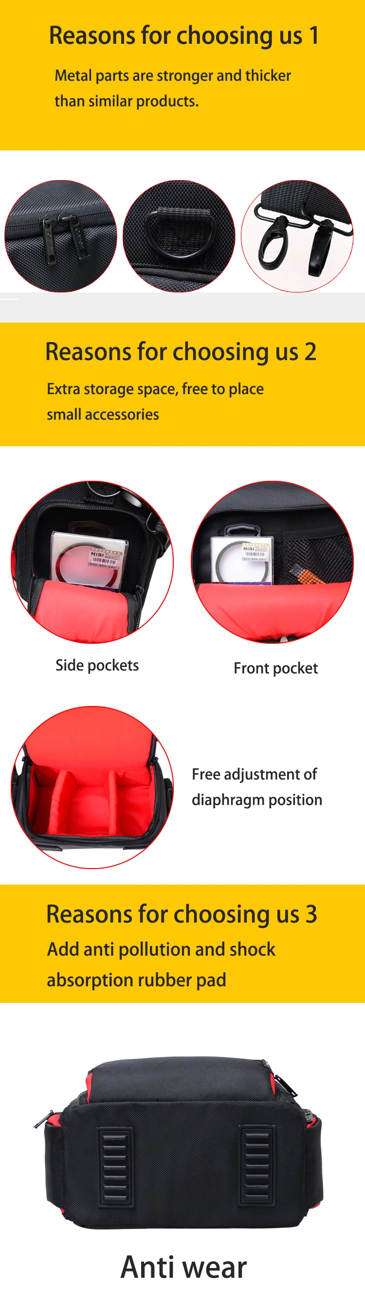 0Factory Professional Fashion Waterproof DSLR Camera Case Bags For 50D 60D 70D
